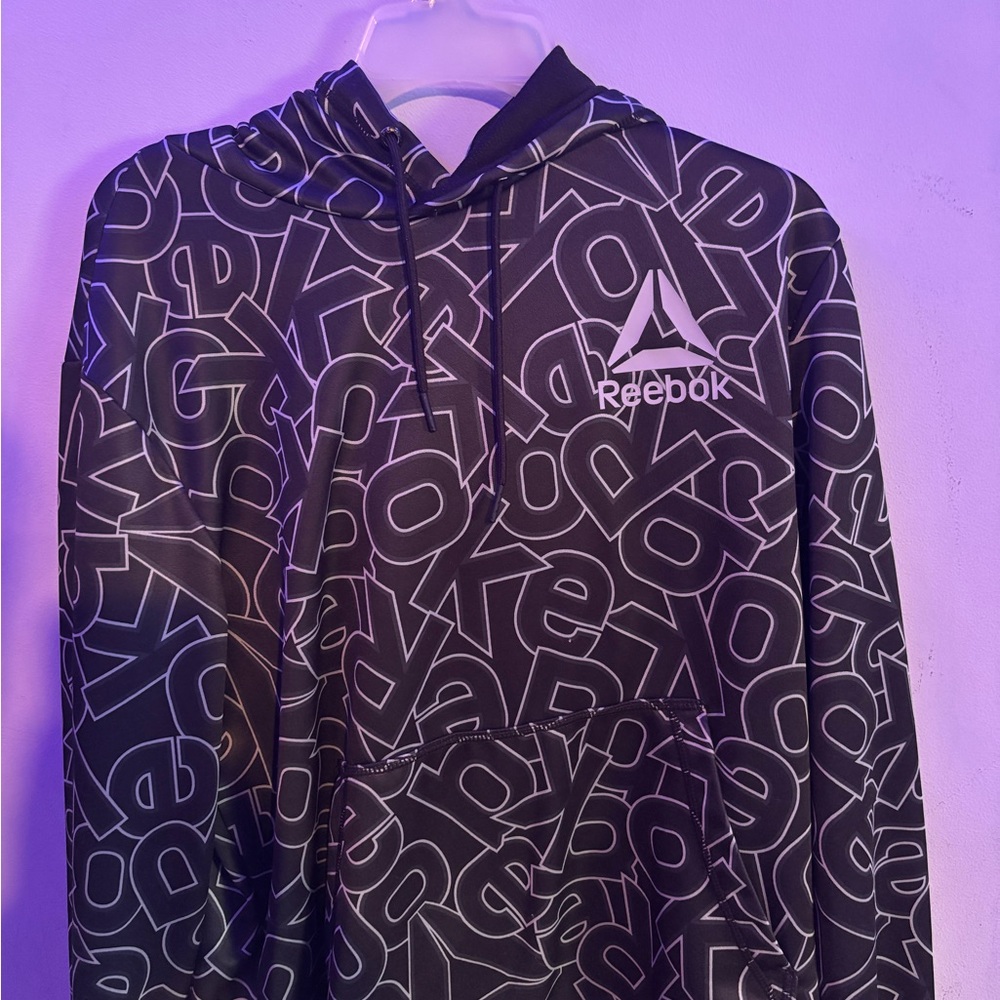 Reebok Black and White Graphic Hoodie